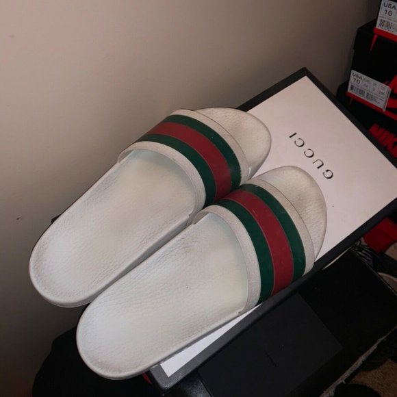 White GUCCI Slides main image 4